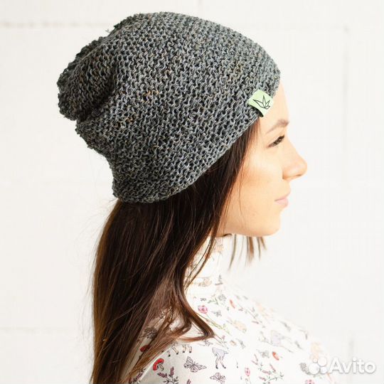 Вязаная шапка бини «Джагат» черная