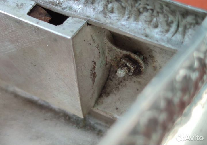 Шкатулка-ларец Лев антик серебро