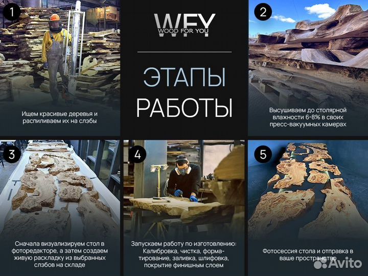 Рабочий стол из слэбов граба
