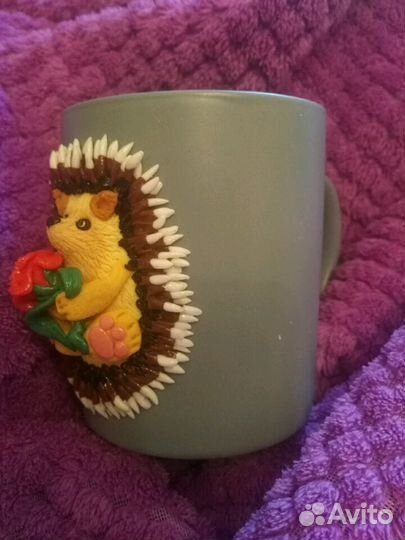 Кружка с декором ручной работы 