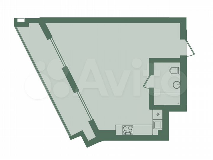 1-к. апартаменты, 41,9 м², 1/8 эт.