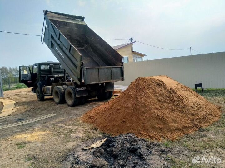 Доставка:песок,щебень,отсев,чернозём,торф,навоз