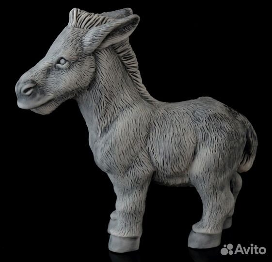 Миниатюрная статуэтка Ослик литьевой мрамор 7.5 см