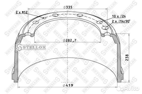 85-00043-SX торм.барабан 419x178/192 H238 d2