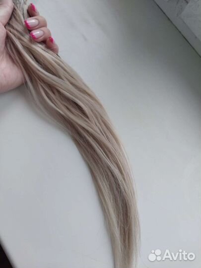 Волосы для наращивания 38 см блонд(для загущения)
