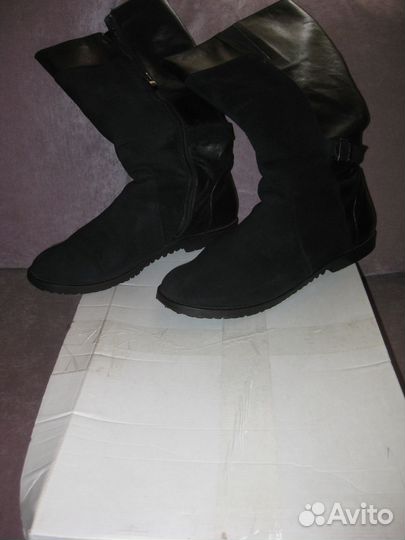 Сапоги 44 размер натуральная кожа и замша