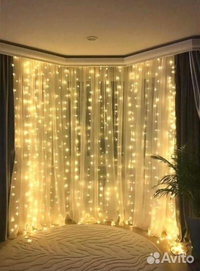 Гирлянды занавесы дождь