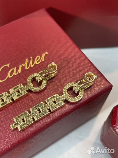 Сережки cartier agrafe золото бриллианты