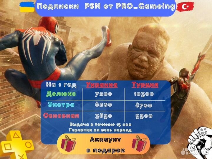 Подписка PS Plus PS4 / PS5