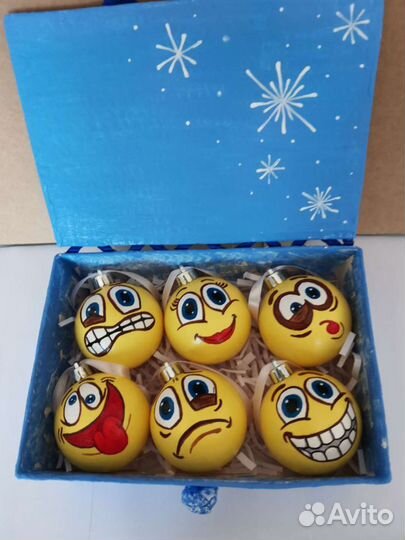 Елочные игрушки Смайлики