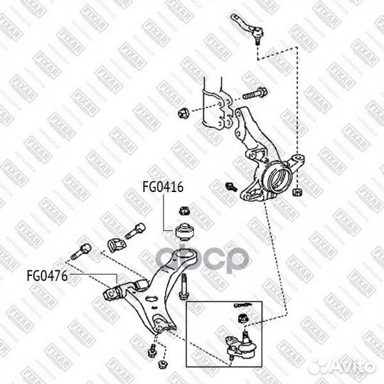 Сайлентблок рычага toyota sienna 03- передн.под