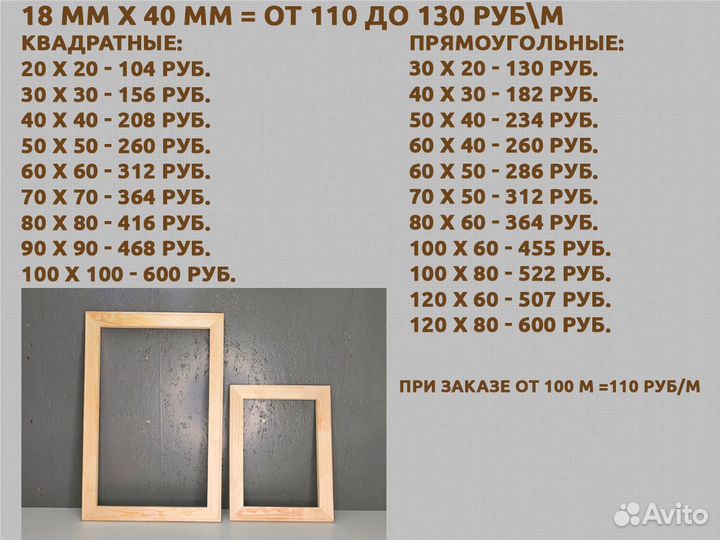 Подрамники для холста в наличии и на заказ