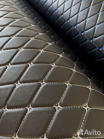 Стеганная экокожа строчка ромб