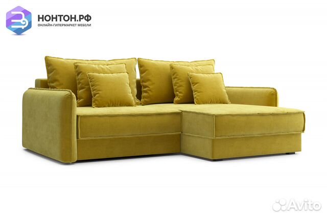 Диван угловой тик-так Антей горчичный