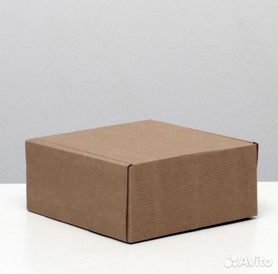 Коробка самосборна, без окна, крафт. 19х18х8,5см