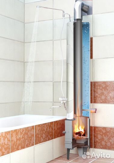 Колонка дровяная водогрейная Ермак (Титан)