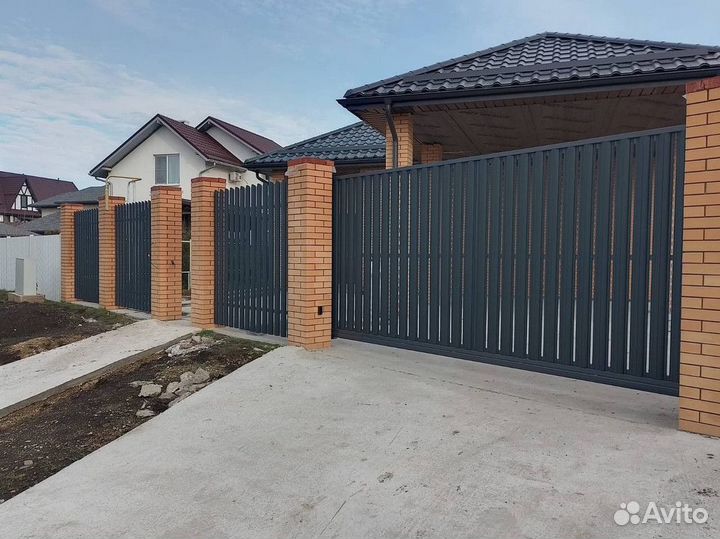Откатные ворота под ключ с доставкой и установкой