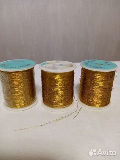 Нитки люрекс, золото