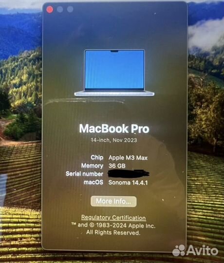 Macbook pro 14 2023 m3 max 36/1TB