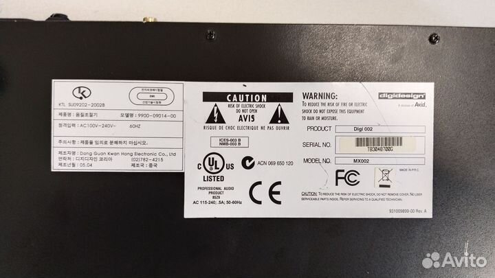 Звуковая карта микшерный пульт Digidesign 002