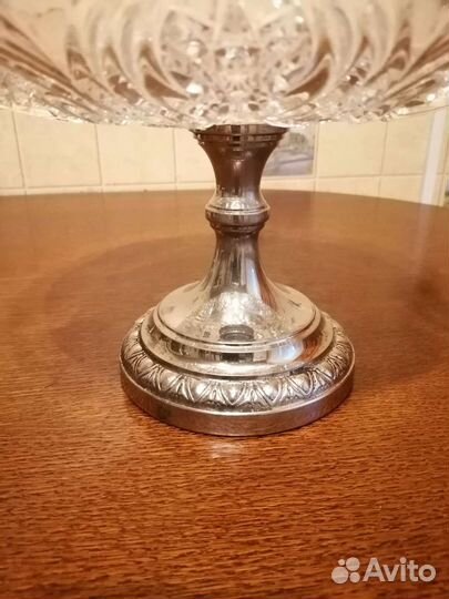 Ваза для фруктов мельхиоровая ножка