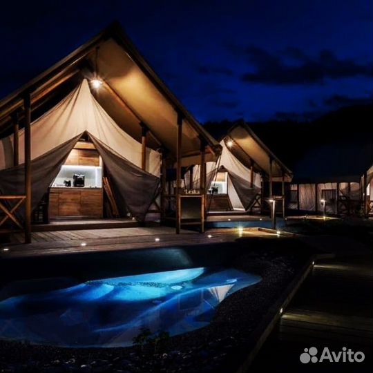 Сафари-шатер для глэмпинга 4x6 в каркасе 4x8