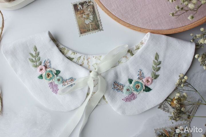 Воротник с вышивкой ручной работы