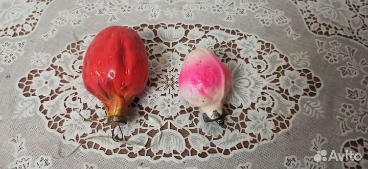 Винтажные елочные игрушки СССР 2 клубнички