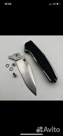 Нож складной на титановых подшипниках сталь D2