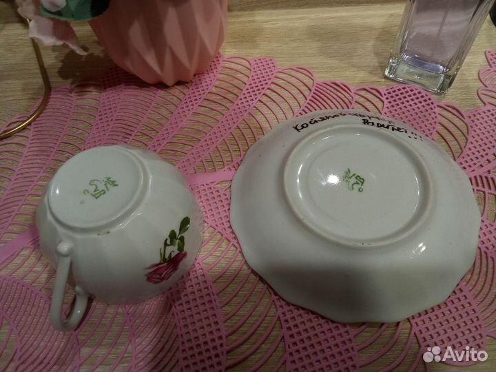 Чашка с блюдцем Вербилки СССР