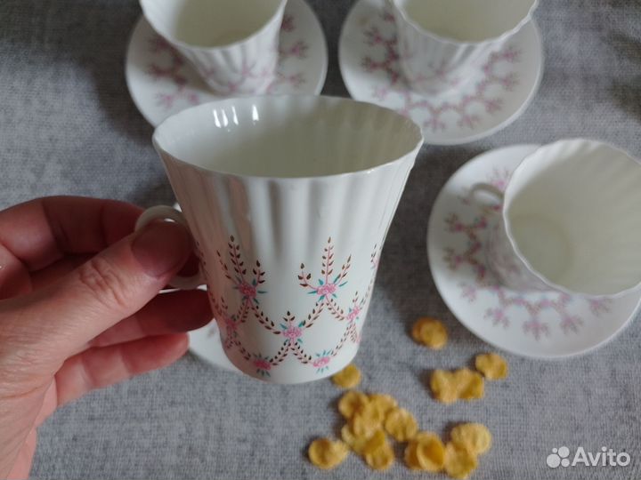 Чашка с блюдцем костяной фарфор