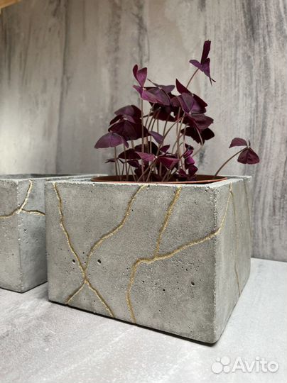 Бетонный вазон кашпо горшок