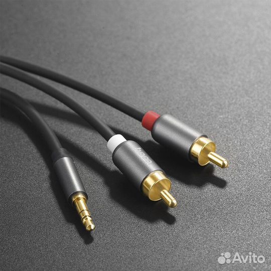 Аудио-кабель hoco UPA10 double lotus, AUX, Jack 3