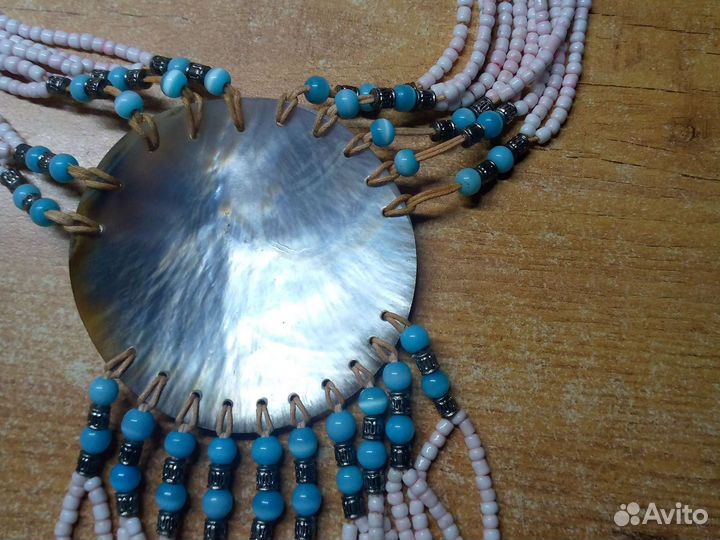 Колье ожерелье с натуральной ракушки