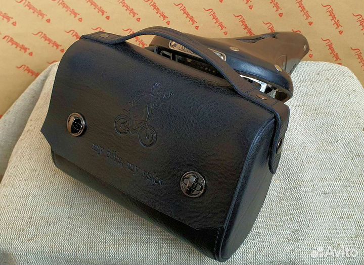 Сумка для велосипеда кожаная велолось, handmade