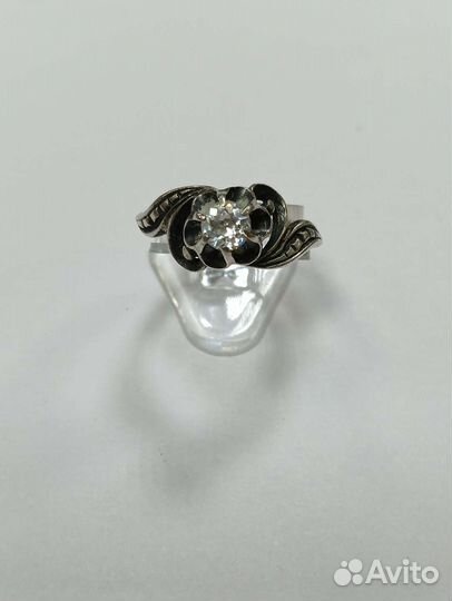 Кольцо серебро 875 СССР со звездой