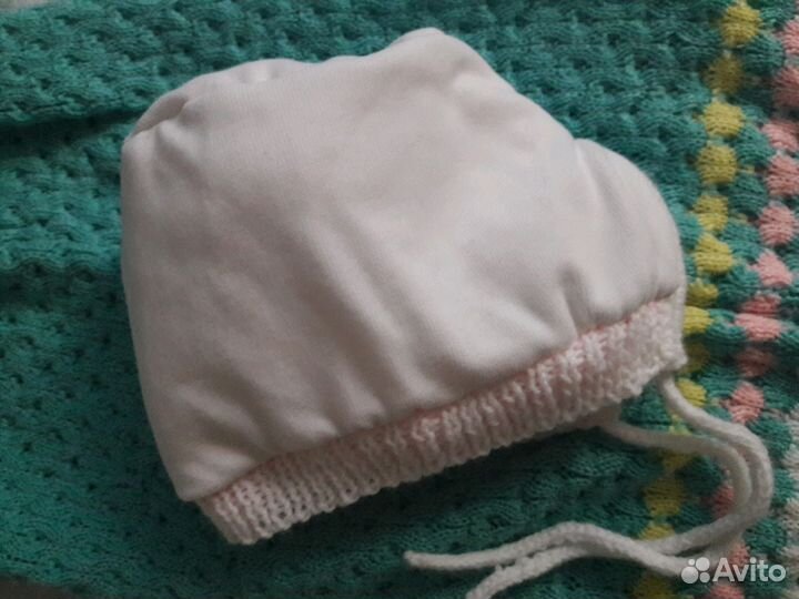 Шапочка-чепчик для новорождённой малышки