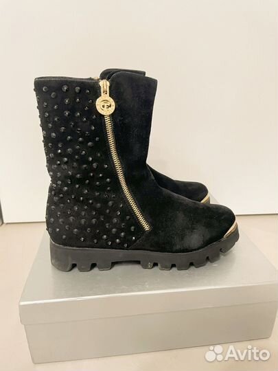 Полусапоги натуральная замша