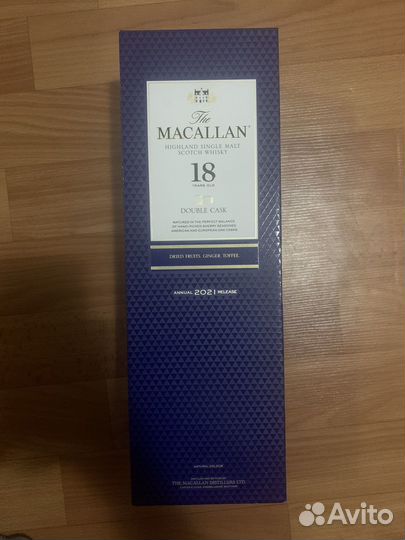 Бутылка и коробка от macallan 18 летней выдержки