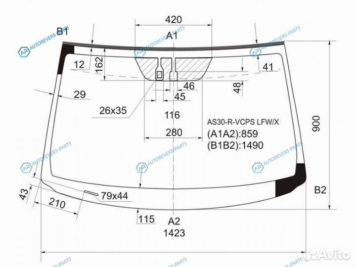 AS30-R-vcps lfwx Стекло лобовое + дд toyota RAV4 C