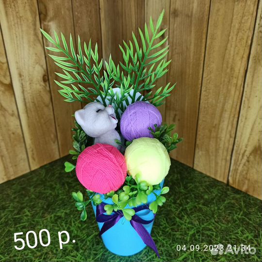 Букеты со зверюшками. Мыло ручной работы