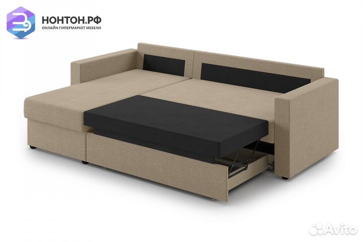 Диван угловой дельфин Торонто бежевый