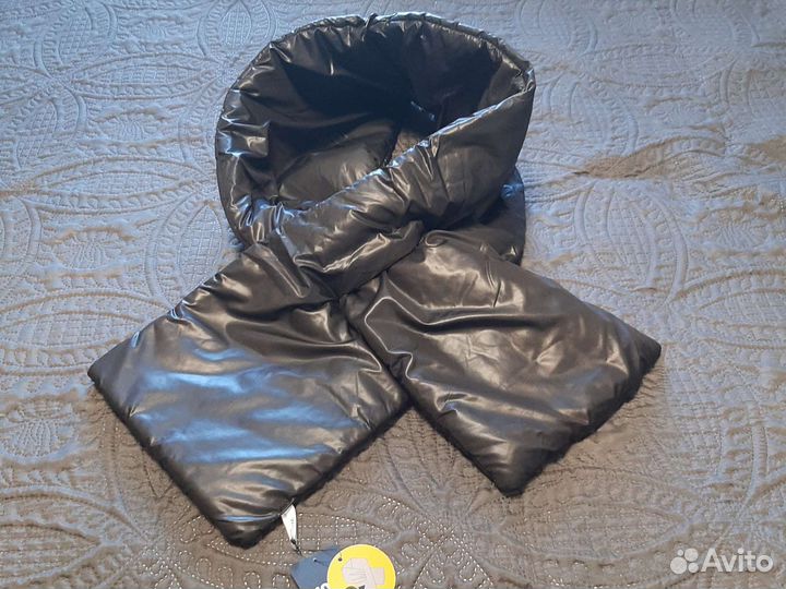 Шарф - пуховик, болоневый, чёрный, новый