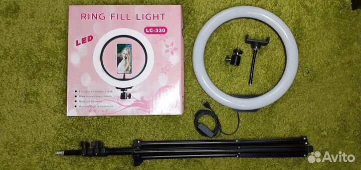 Кольцевая лампа 34см Профессиональный свет +Штатив