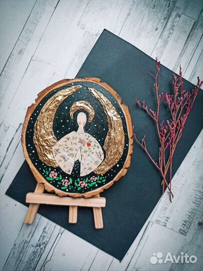 Картина Ангел, роспись на спиле