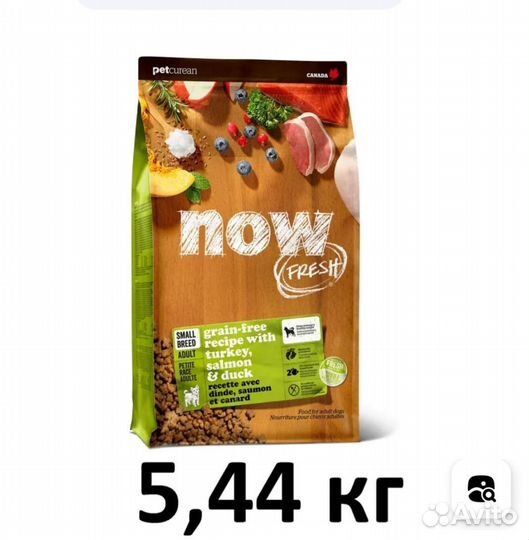 Корм для собак now fresh