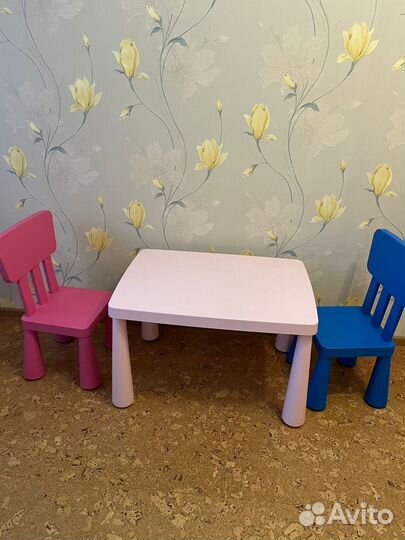 Детский стол и стул IKEA маммут