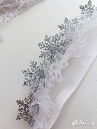 Повязка на голову снежинка