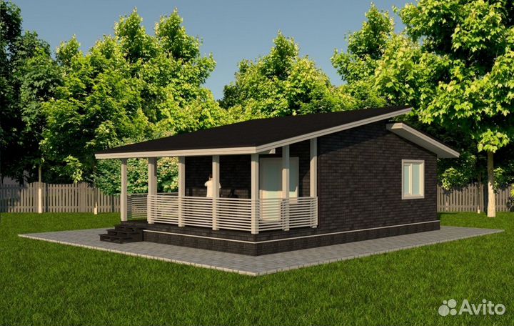 Каркасный дом под ключ 74,2 кв m