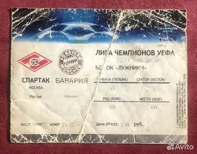 Билеты еврокубковых матчей Спартак Москва